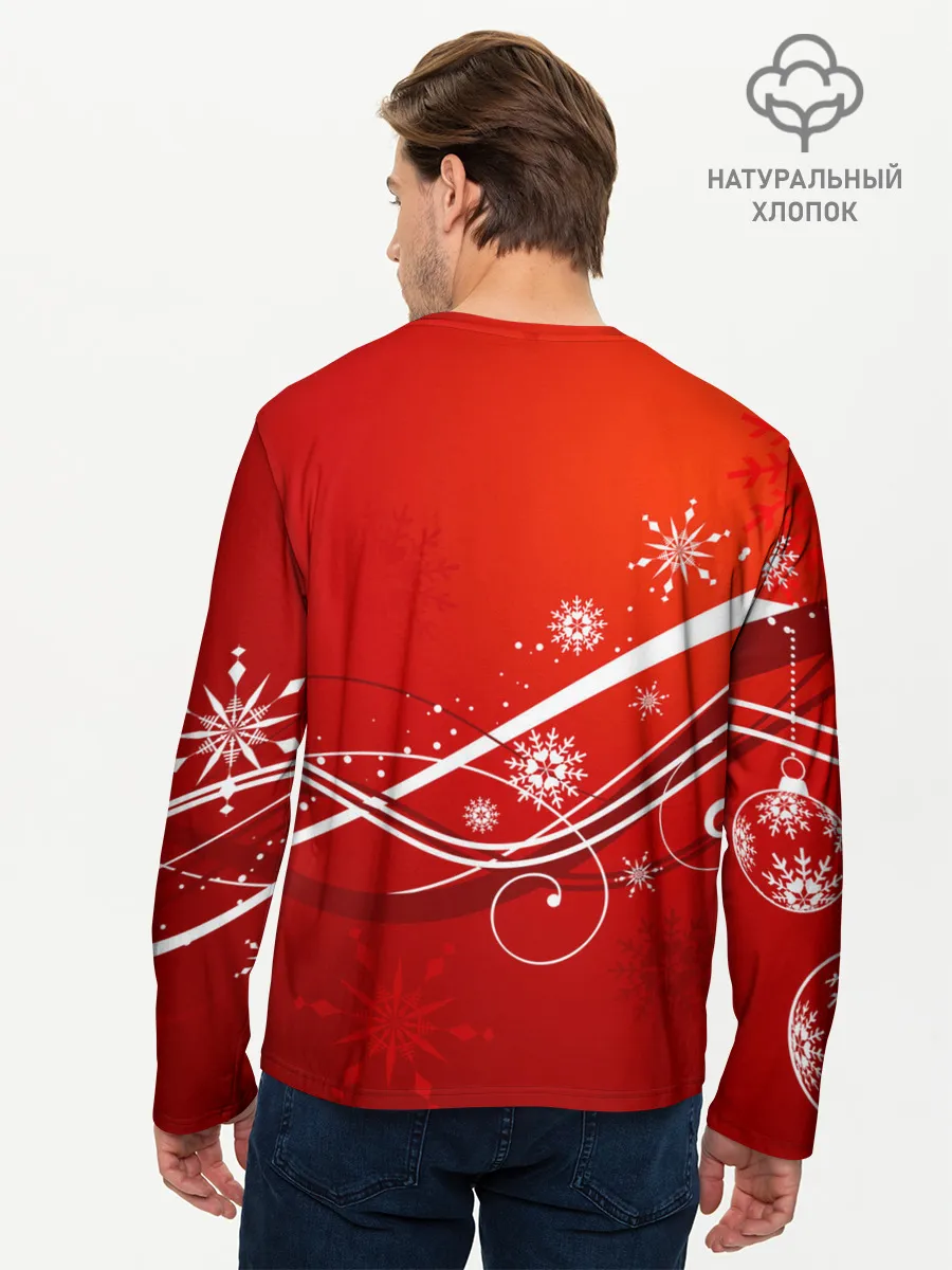 Мужской лонгслив базовый / Отель хазбин Новогодний