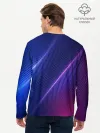 Мужской лонгслив базовый / фиолетово 3d волны 2020