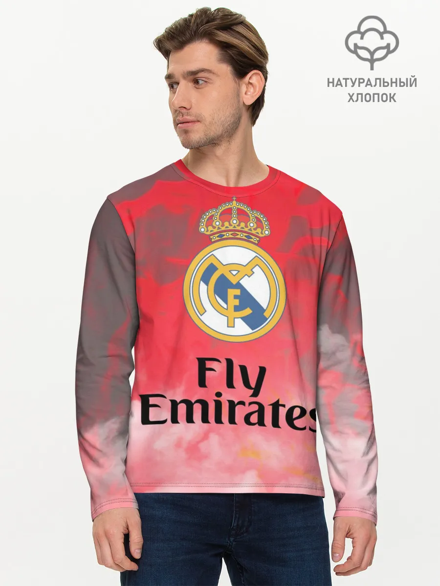 Мужской лонгслив базовый / Реал Мадрид
