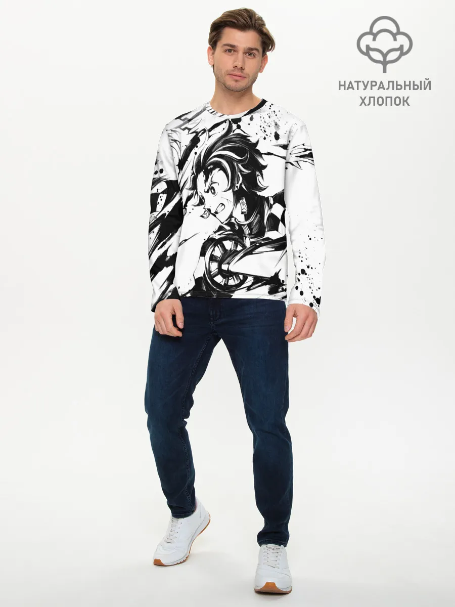 Мужской лонгслив базовый / KIMETSU NO YAIBA TANJIRO KAMADO