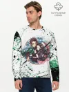 Мужской лонгслив базовый / Брызги красок Demon Slayer