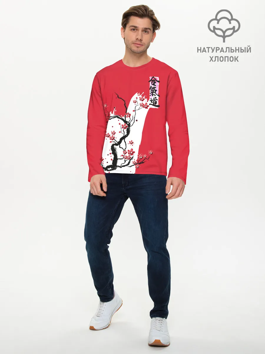 Мужской лонгслив базовый / Сакура Айкидо