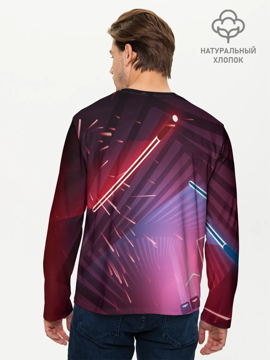 Мужской лонгслив базовый / Beat Saber