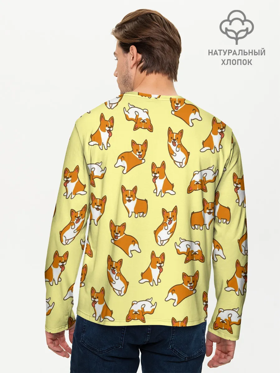 Мужской лонгслив базовый / Корги