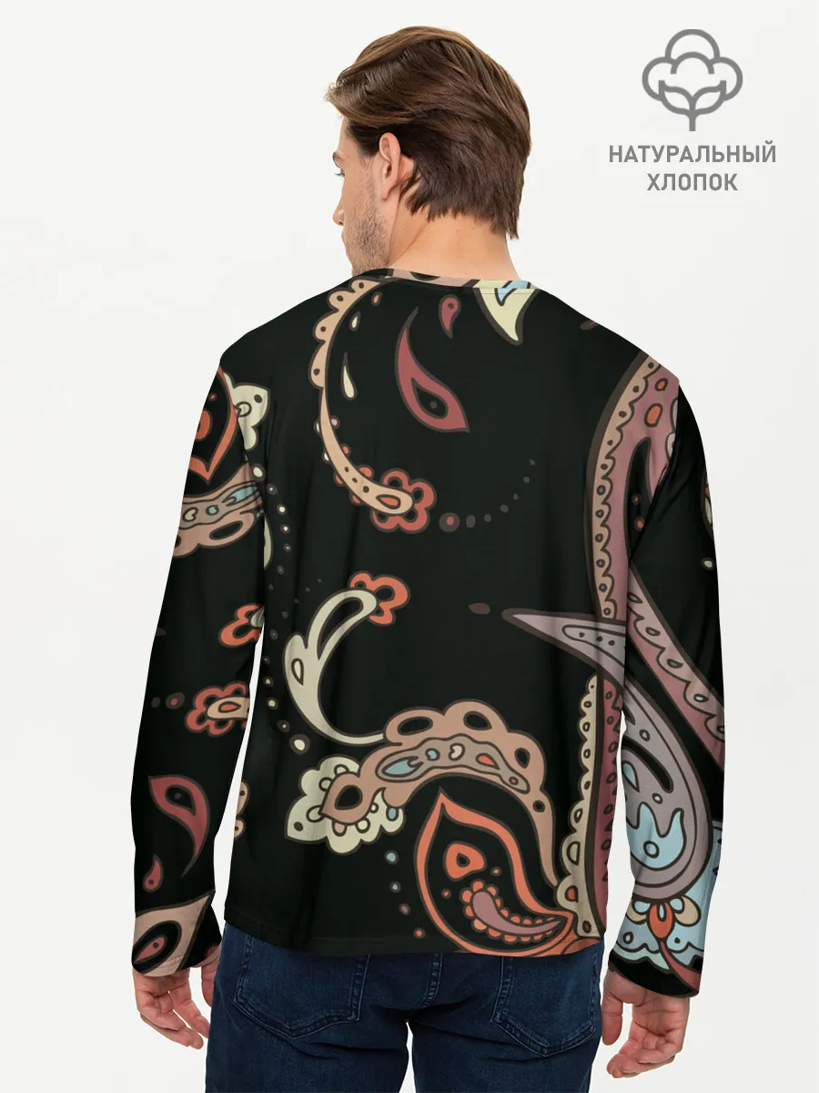 Мужской лонгслив базовый / Расписной узор