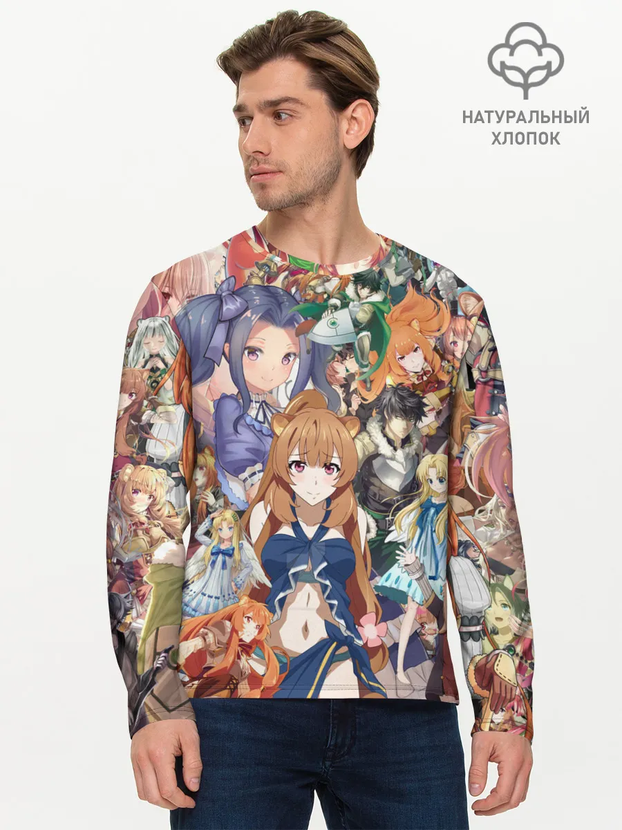 Мужской лонгслив базовый / Восхождение Героя Щита