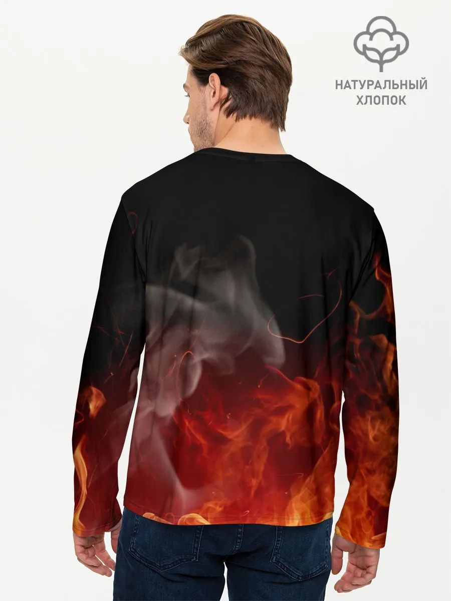 Мужской лонгслив базовый / Kimetsu no Yaiba в пламени