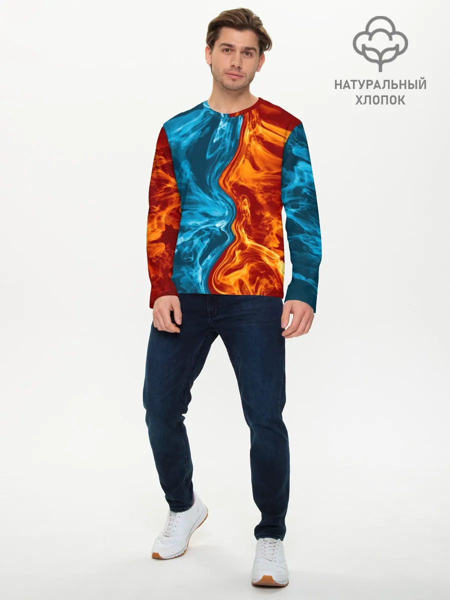 Мужской лонгслив базовый / Огонь и вода