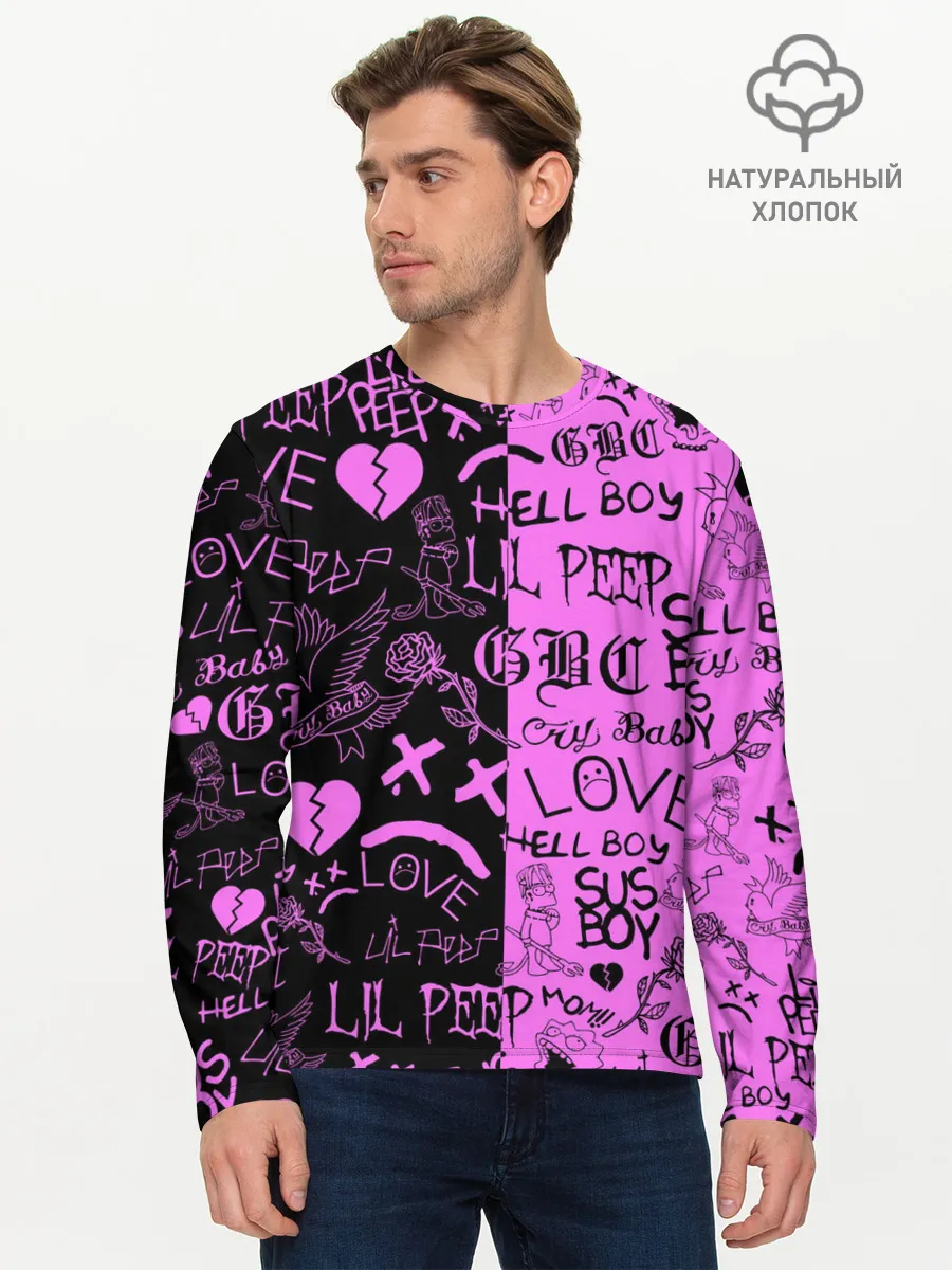 Мужской лонгслив базовый / LIL PEEP LOGOBOMBING BLACK PINK