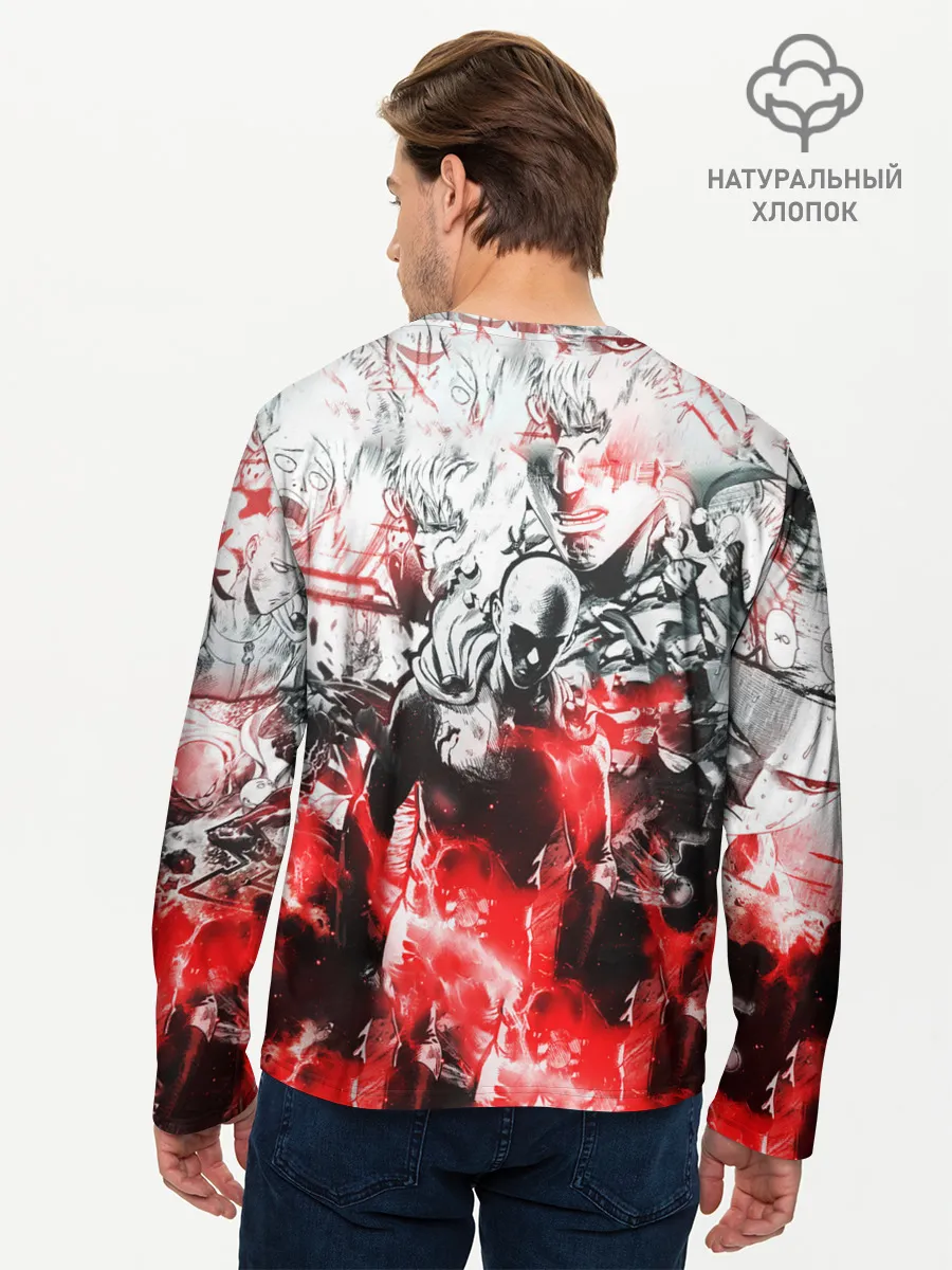 Мужской лонгслив базовый / One-Punch Man Collage