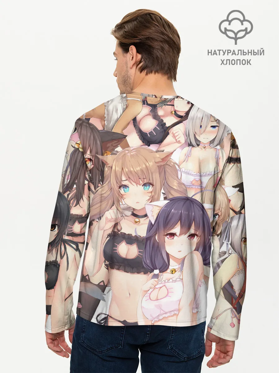 Мужской лонгслив базовый / Девушки в купальниках