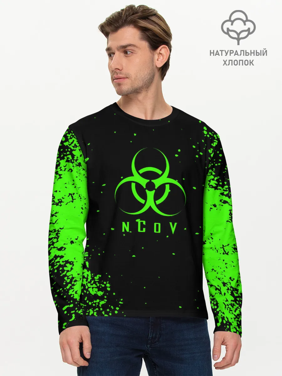 Мужской лонгслив базовый / nCoV | КОРОНАВИРУС
