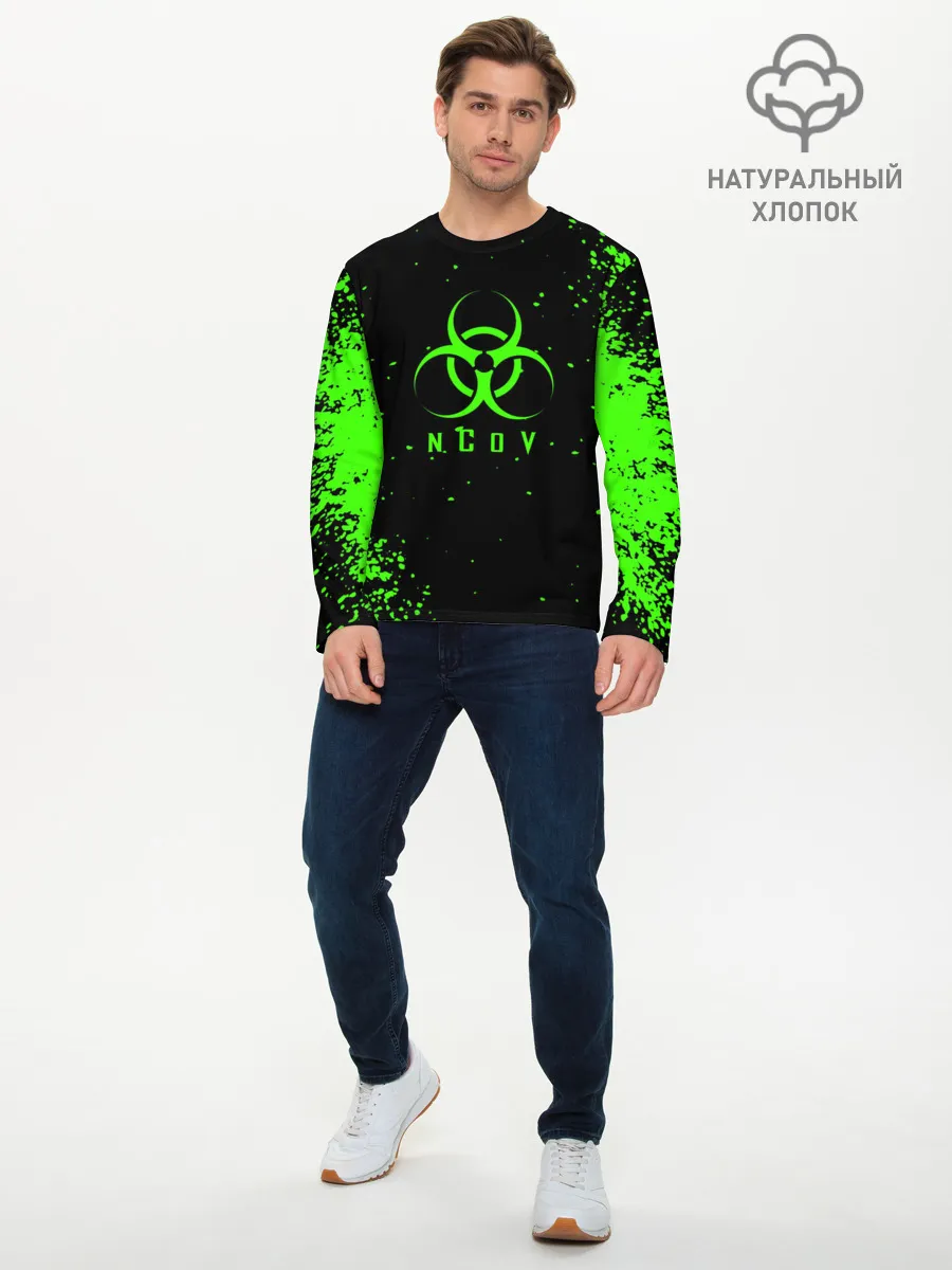 Мужской лонгслив базовый / nCoV | КОРОНАВИРУС
