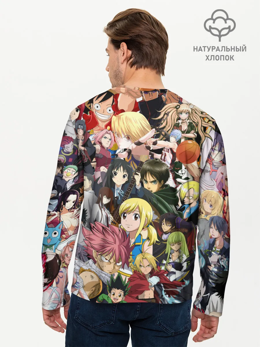 Мужской лонгслив базовый / Аниме коллаж