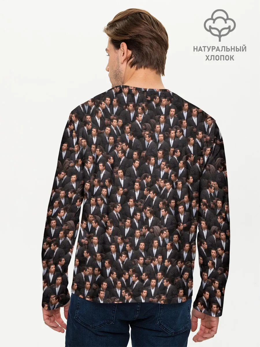 Мужской лонгслив базовый / Растерянный Траволта
