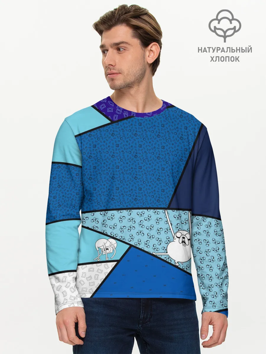 Мужской лонгслив базовый / Finn&Jake. Geometric