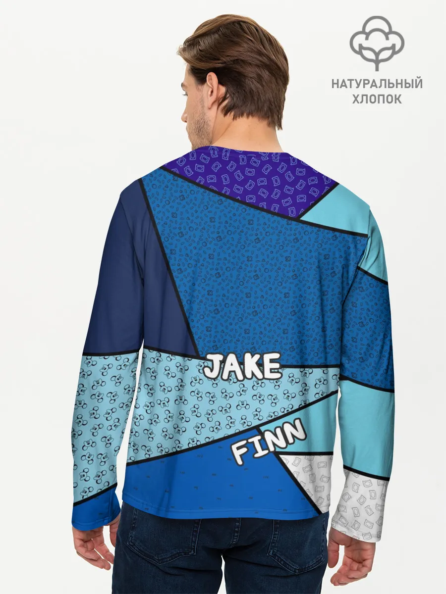 Мужской лонгслив базовый / Finn&Jake. Geometric