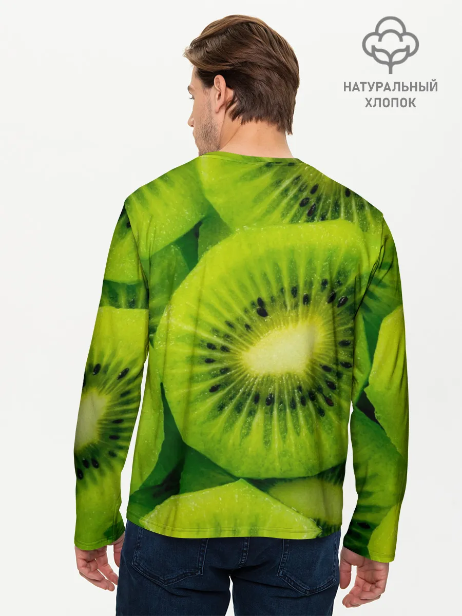 Мужской лонгслив базовый / Зеленый киви