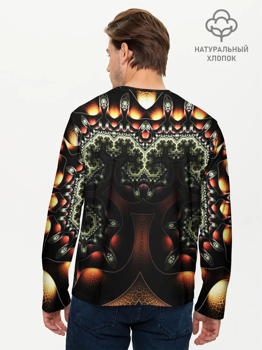 Мужской лонгслив базовый / ФРАКТАЛЬНЫЙ ОПТИЧЕСКИЙ УЗОР