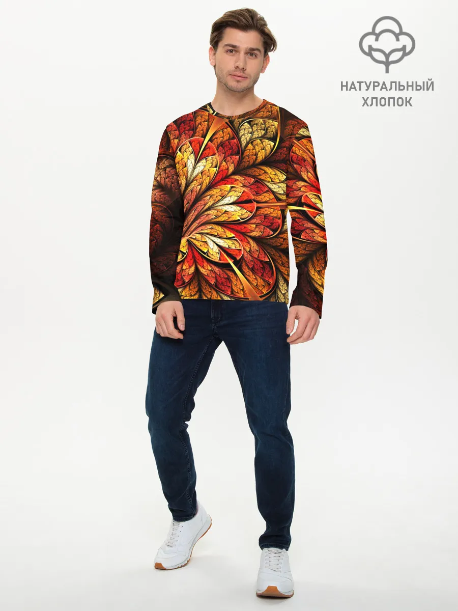 Мужской лонгслив базовый / ФРАКТАЛЬНЫЙ УЗОР