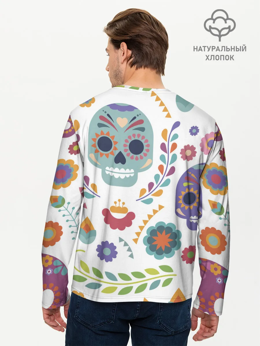 Мужской лонгслив базовый / Мексиканские мотивы
