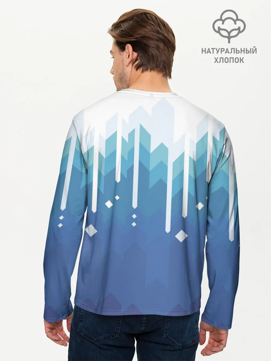 Мужской лонгслив базовый / Пиксельные сливки