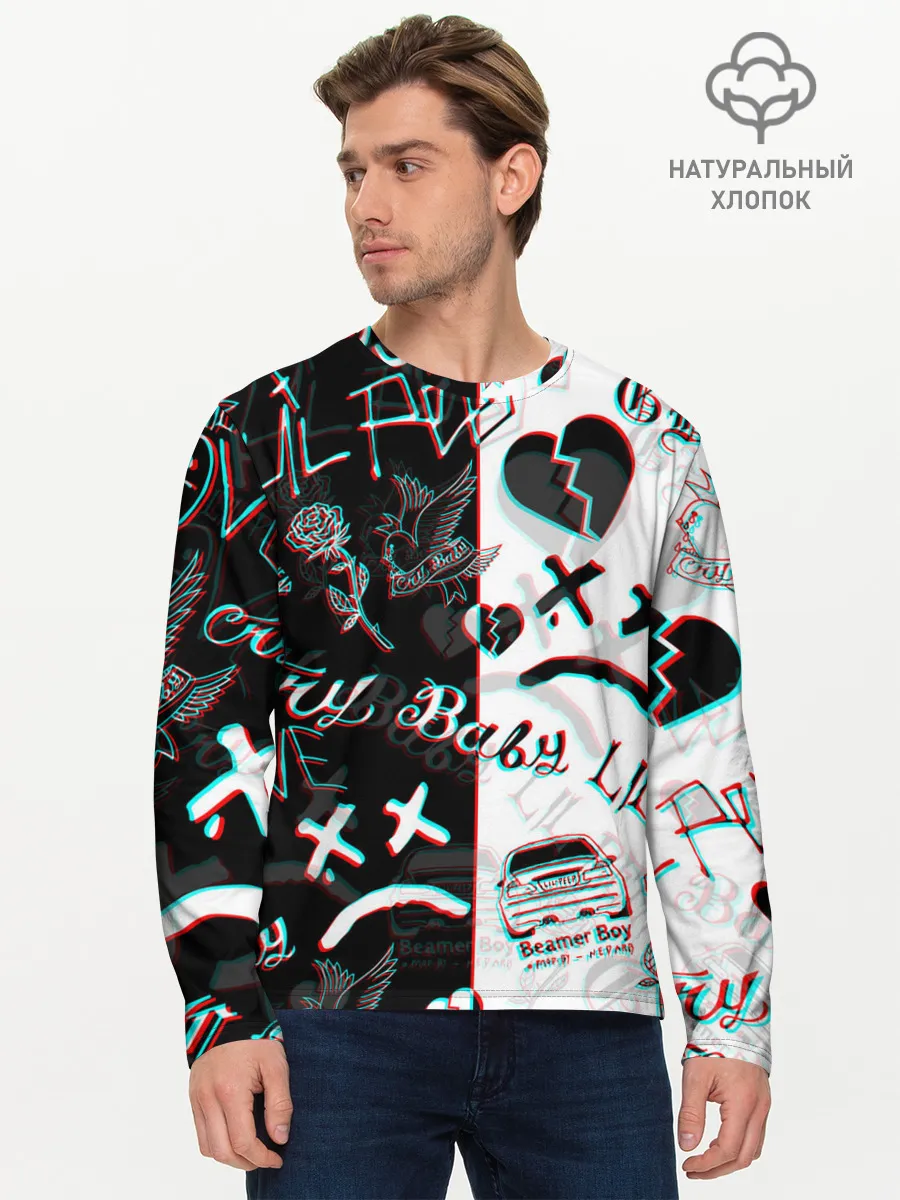 Мужской лонгслив базовый / LIL PEEP GLITCH | ЛИЛ ПИП ГЛИТЧ