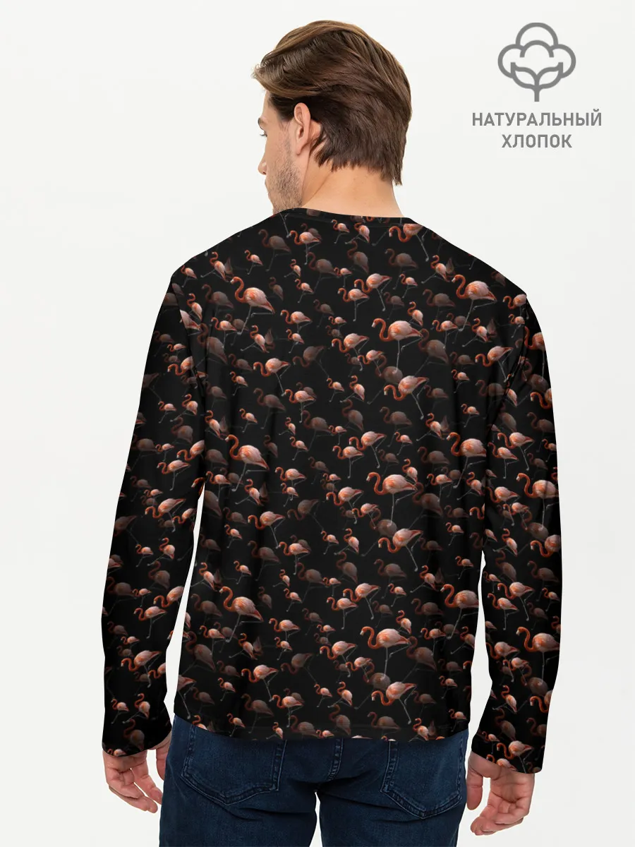 Мужской лонгслив базовый / Фламинго