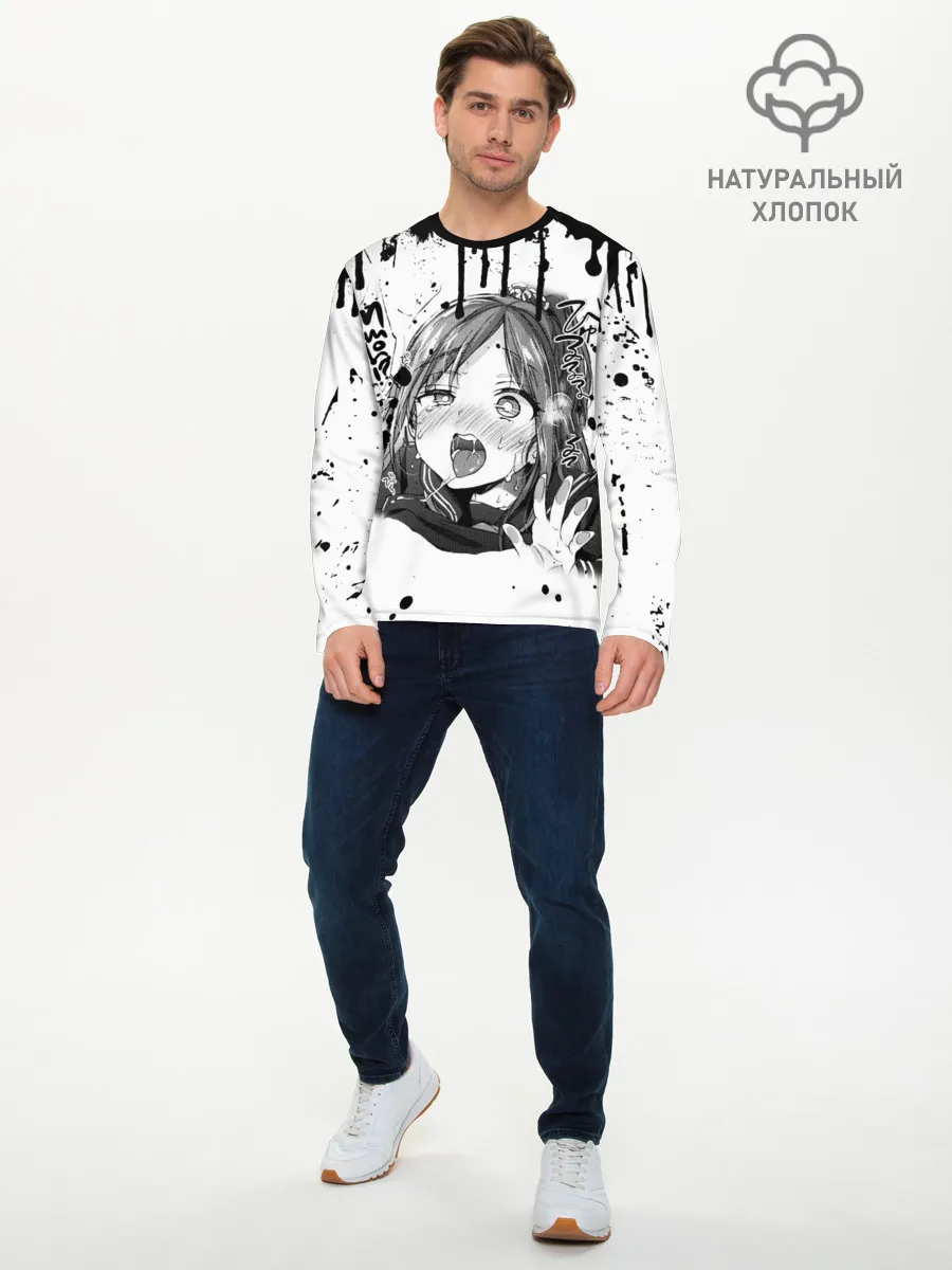 Мужской лонгслив базовый / АХЕГАО с подтёками