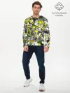 Мужской лонгслив базовый / Камуфляж с авокадо