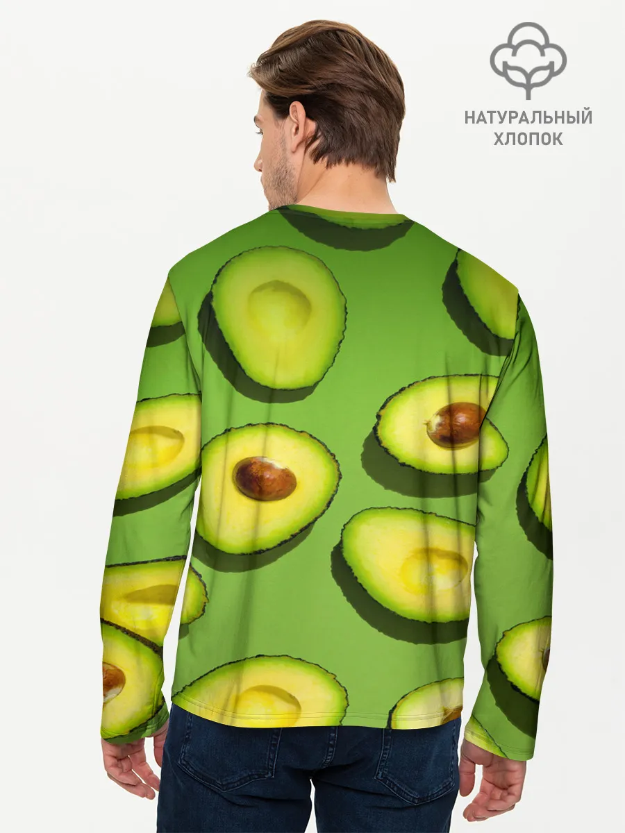 Мужской лонгслив базовый / АВАКАДО ПАТТЕРН.