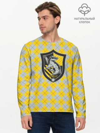 Мужской лонгслив базовый / Coat of Hufflepuff