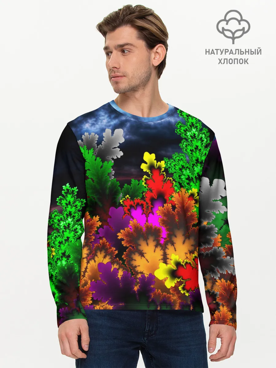 Мужской лонгслив базовый / КИСЛОТНАЯ АБСТРАКЦИЯ
