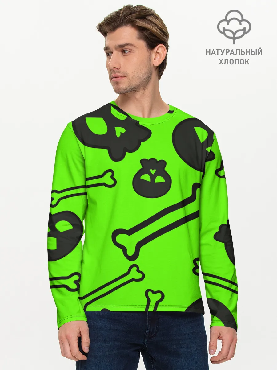 Мужской лонгслив базовый / Черепа