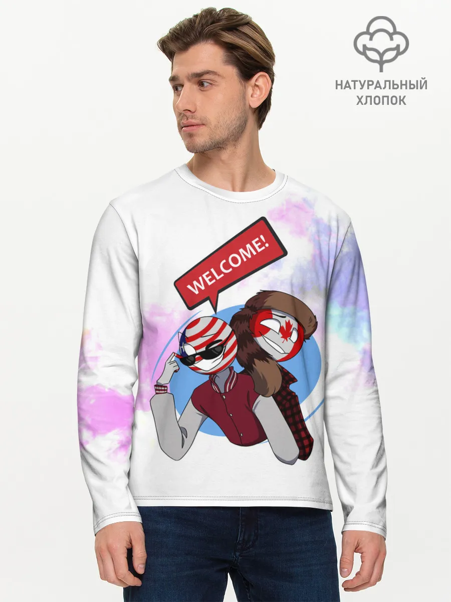 Мужской лонгслив базовый / Country Humans