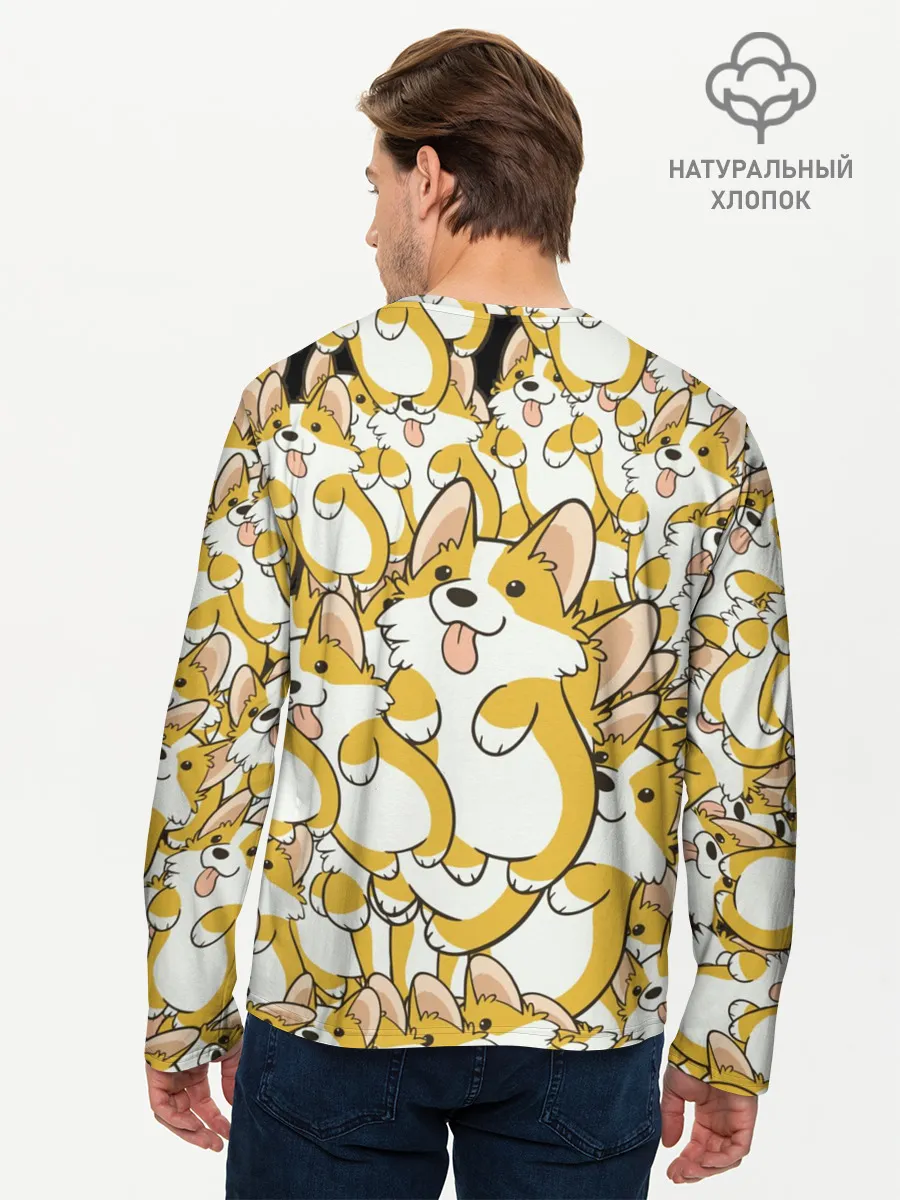 Мужской лонгслив базовый / Корги