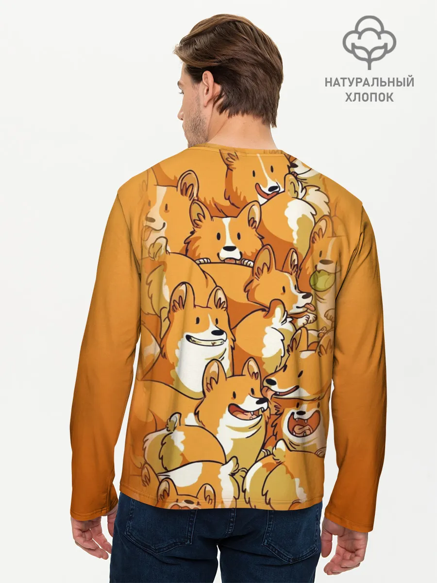 Мужской лонгслив базовый / Корги
