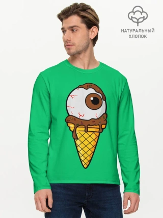 Мужской лонгслив базовый / Мороженое с глазом