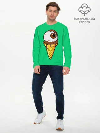 Мужской лонгслив базовый / Мороженое с глазом