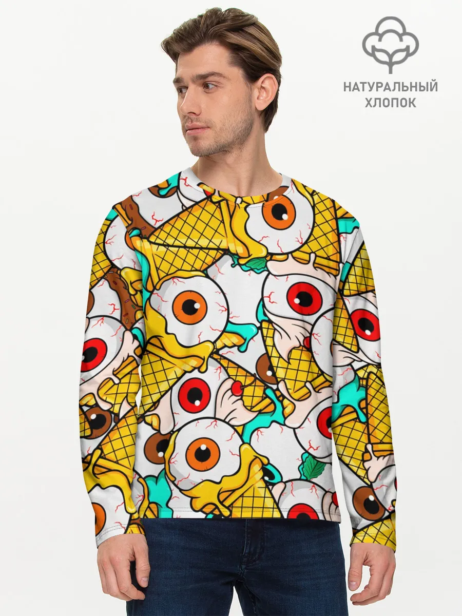 Мужской лонгслив базовый / Морожки с глазами