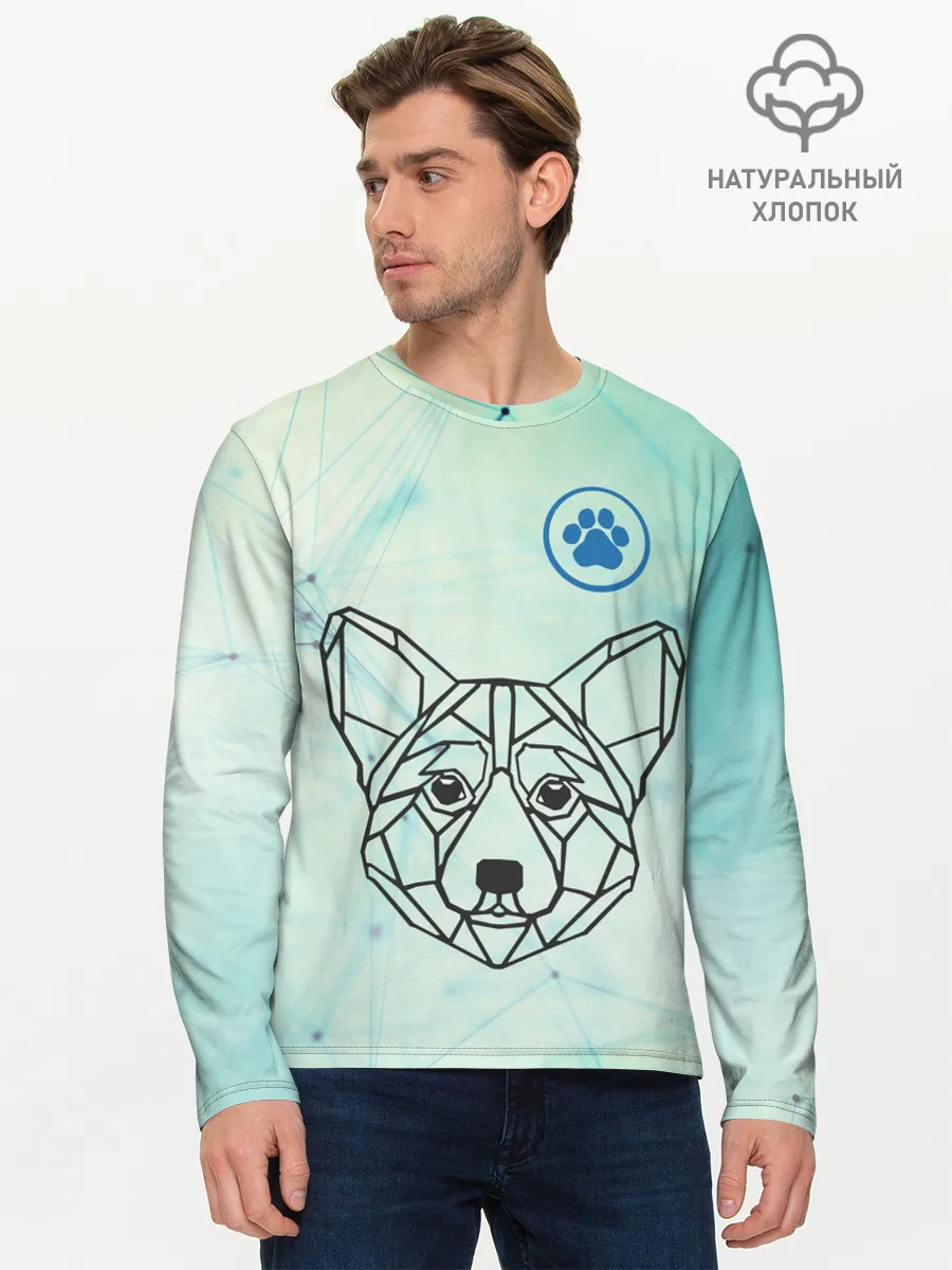 Мужской лонгслив базовый / Корги