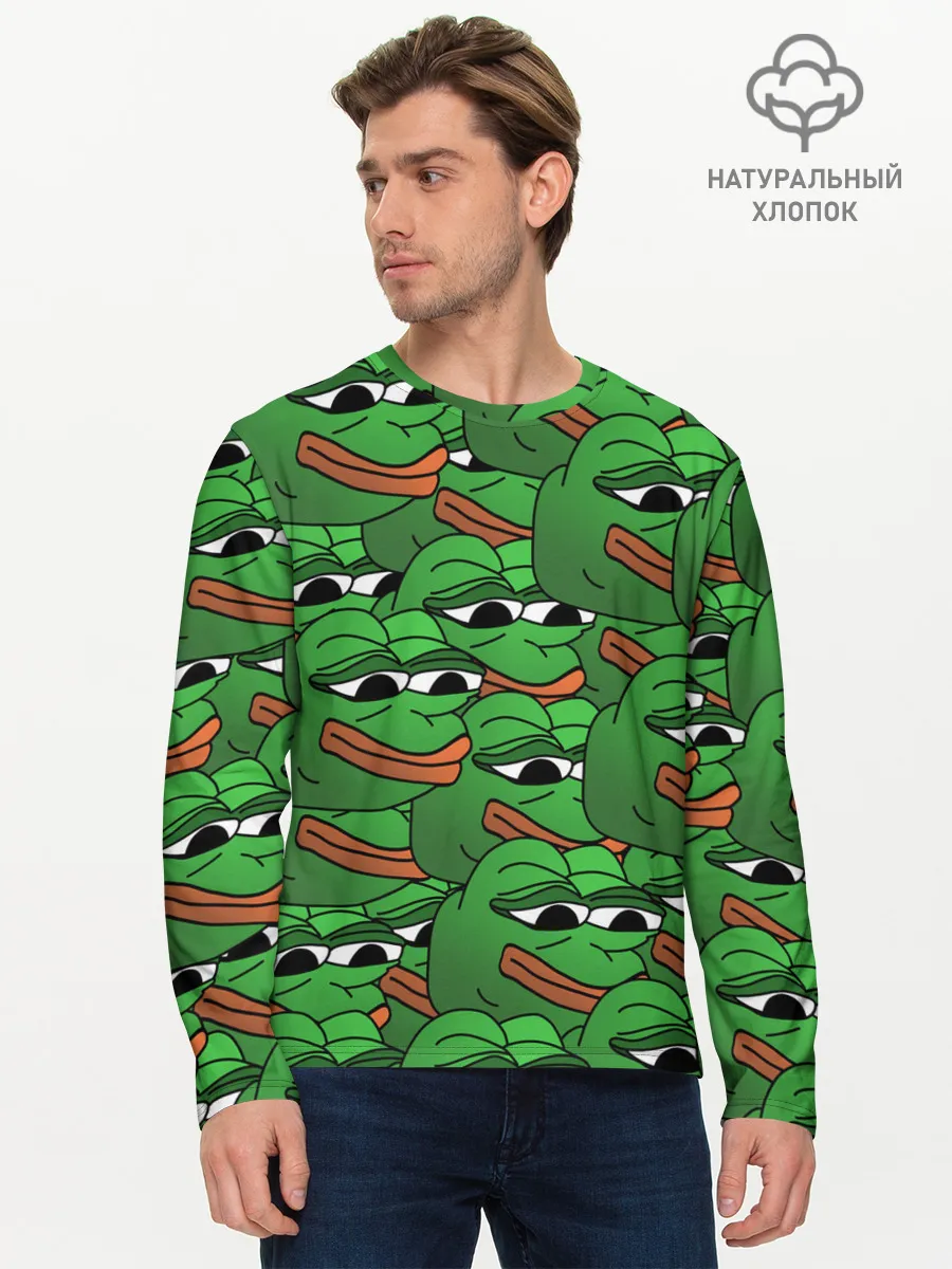 Мужской лонгслив базовый / Pepe The Frog