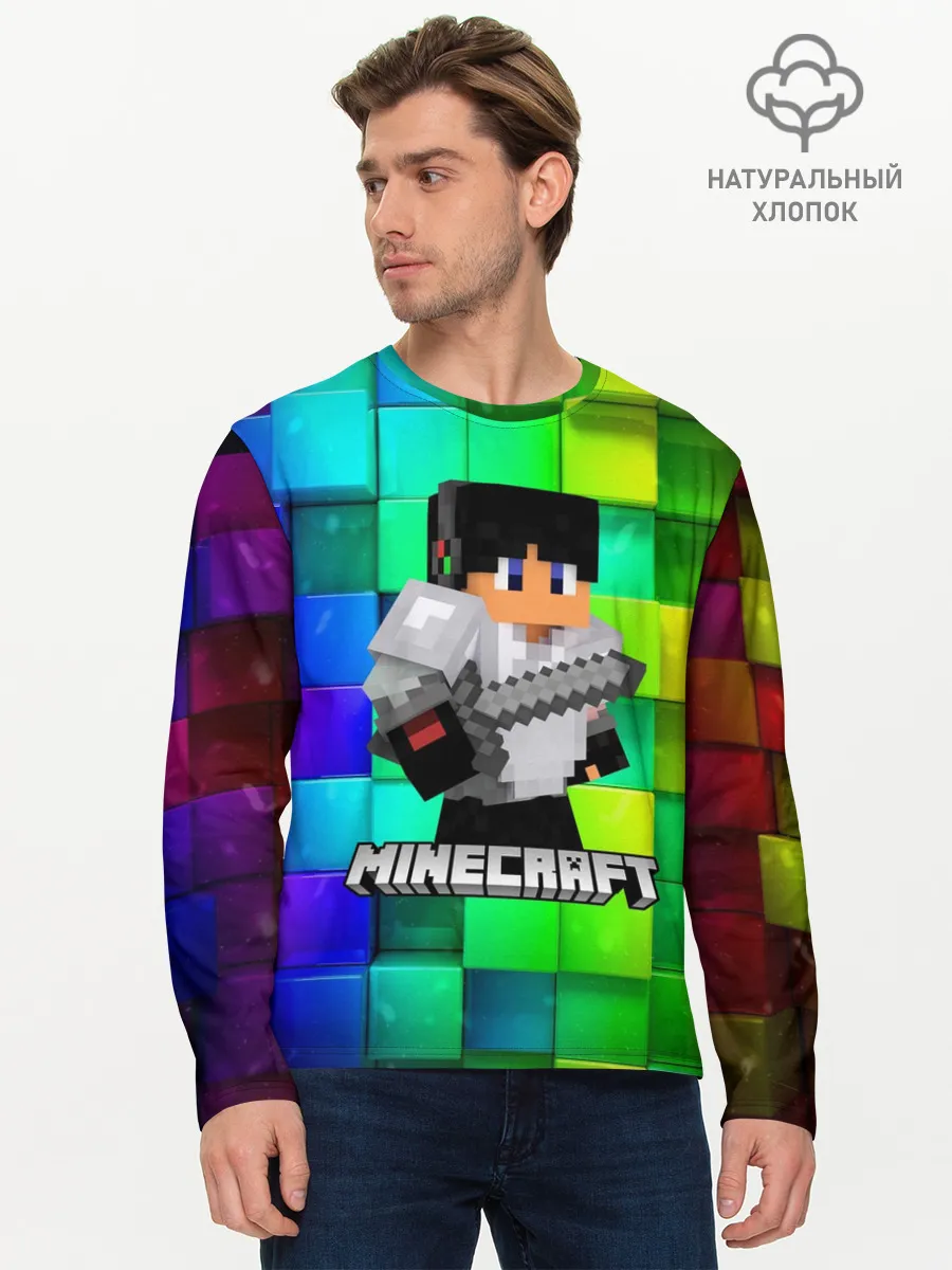 Мужской лонгслив базовый / Minecraft / Майнкрафт