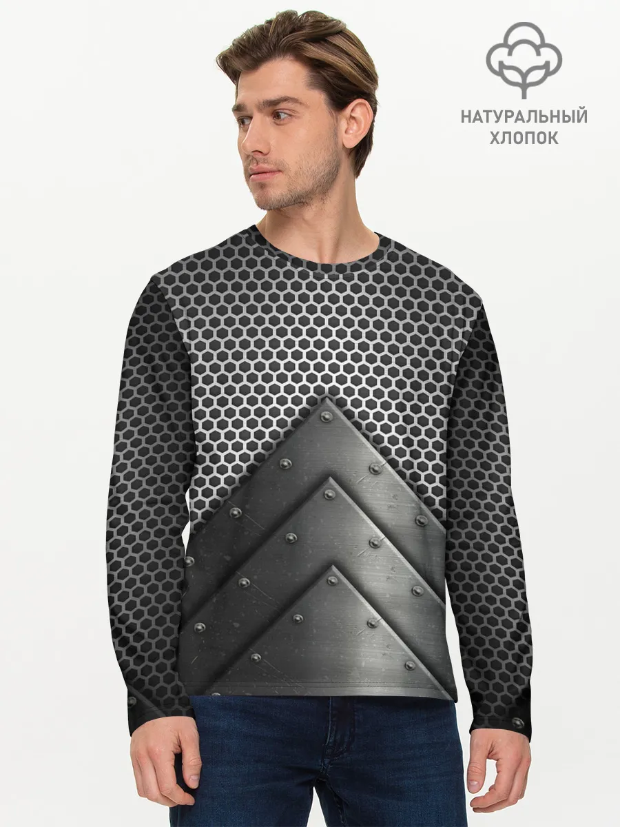 Мужской лонгслив базовый / Броня металлическая
