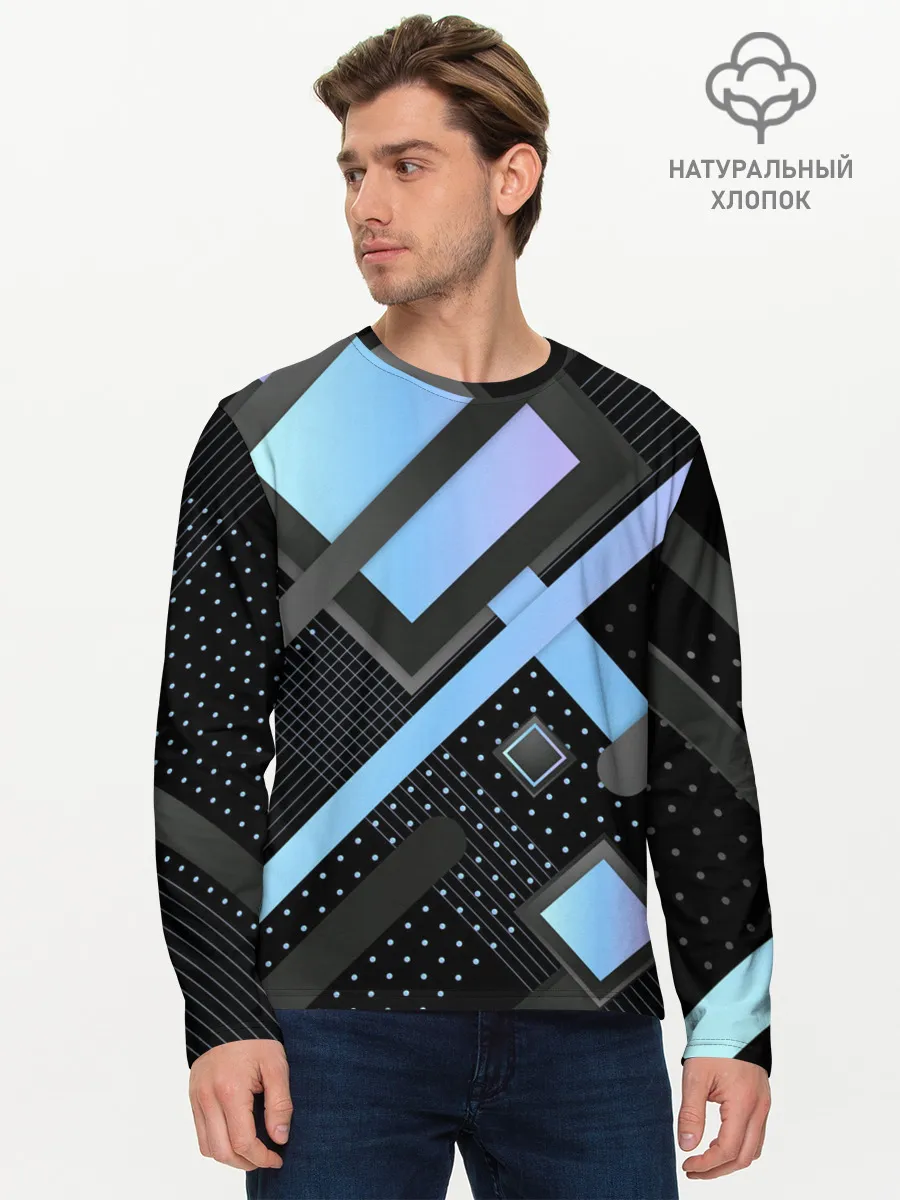 Мужской лонгслив базовый / Modern Geometry