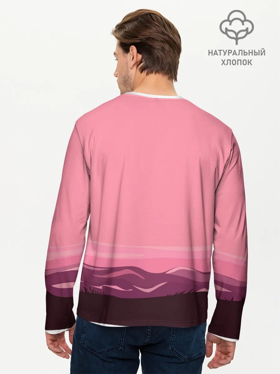 Мужской лонгслив базовый / фламинго