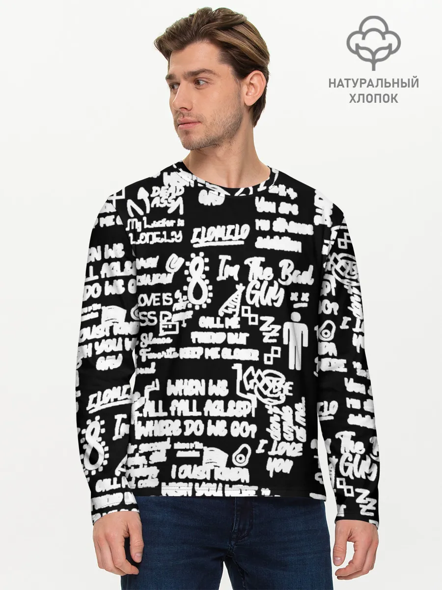Мужской лонгслив базовый / BILLIE EILISH BLACK