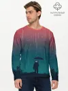 Мужской лонгслив базовый / Космический Дождь