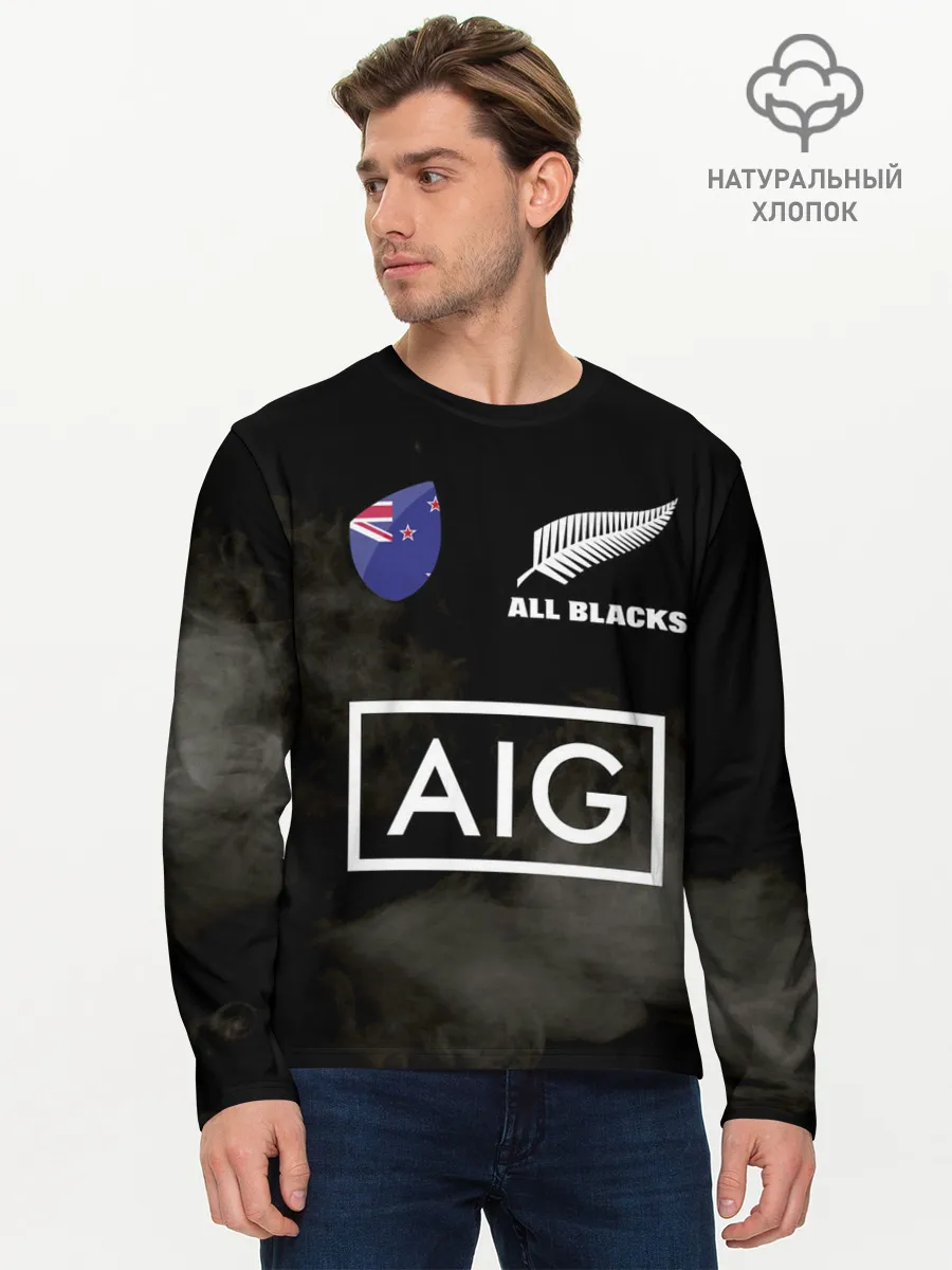Мужской лонгслив базовый / ALL BLACKS