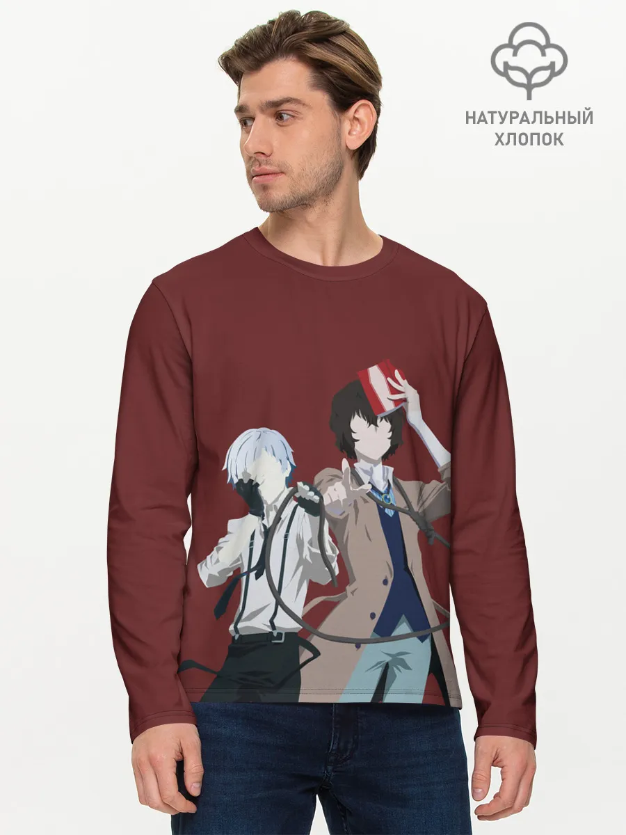 Мужской лонгслив базовый / Atsushi Nakajima & Osamu Dazai